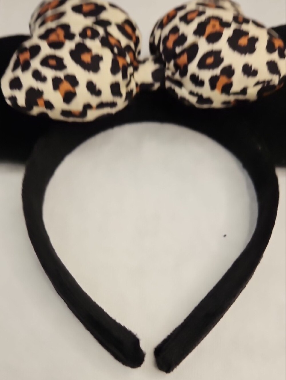 Minnie Mouse Eears Velvety with a Leopard Bow Headband - NWOT - Picture 8 of 10
